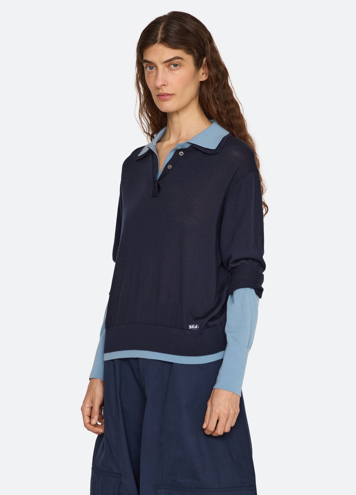 navy-kayla polo-three quarter view - 5