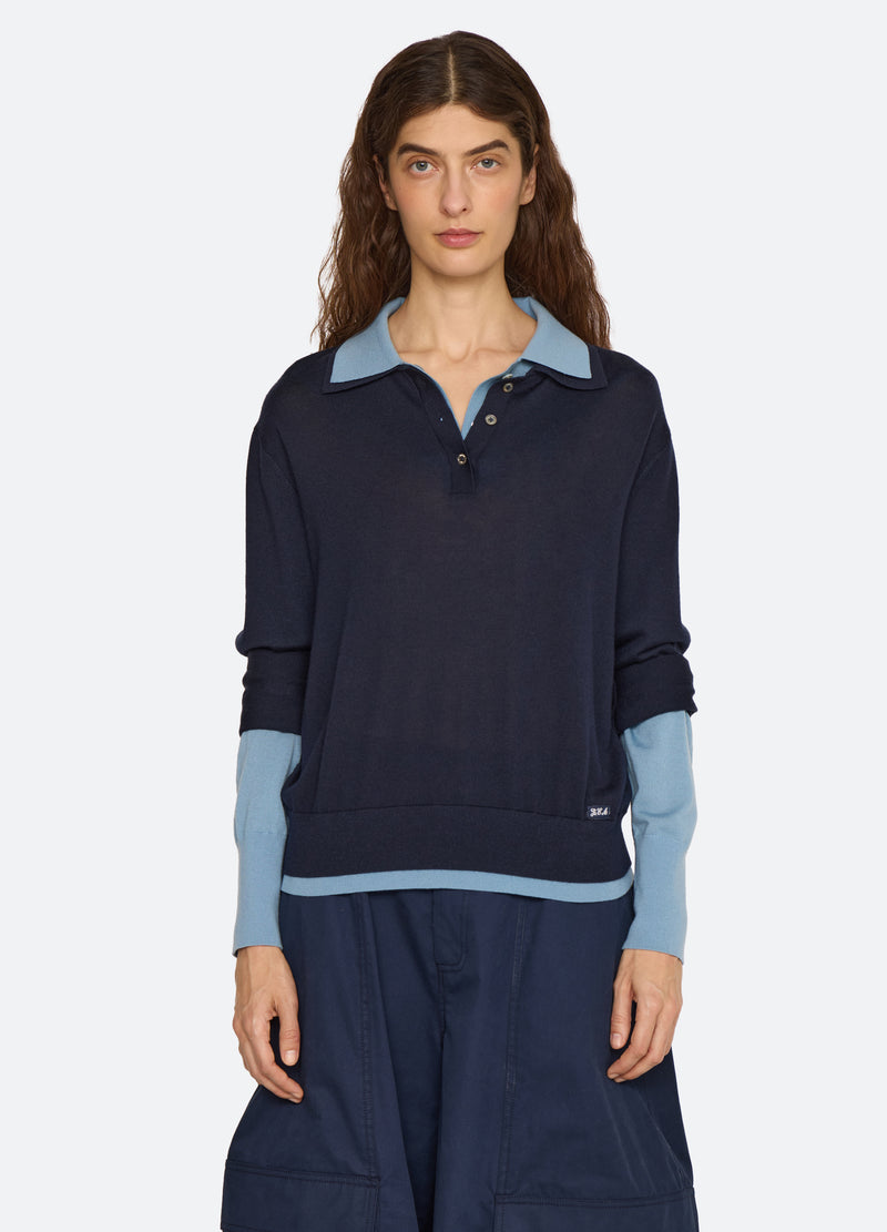 navy-kayla polo-front view 2 - 6