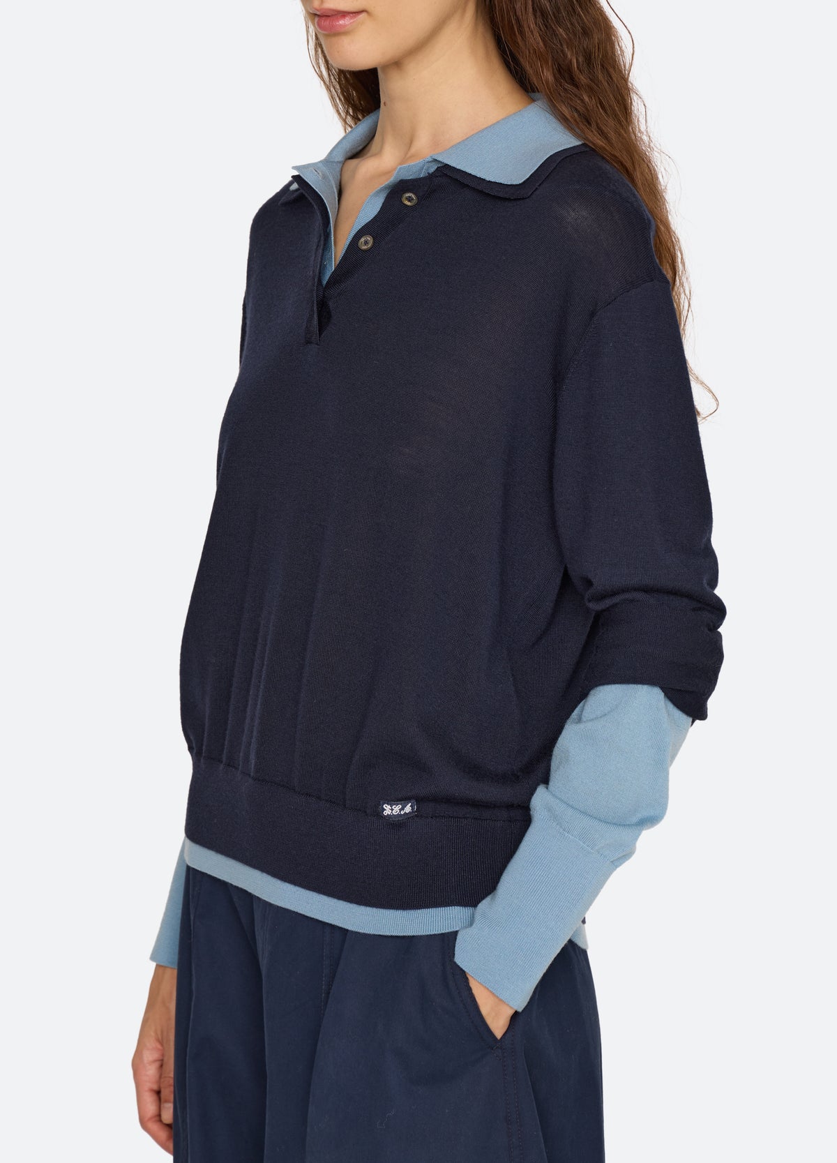 navy-kayla polo-detail view - 7