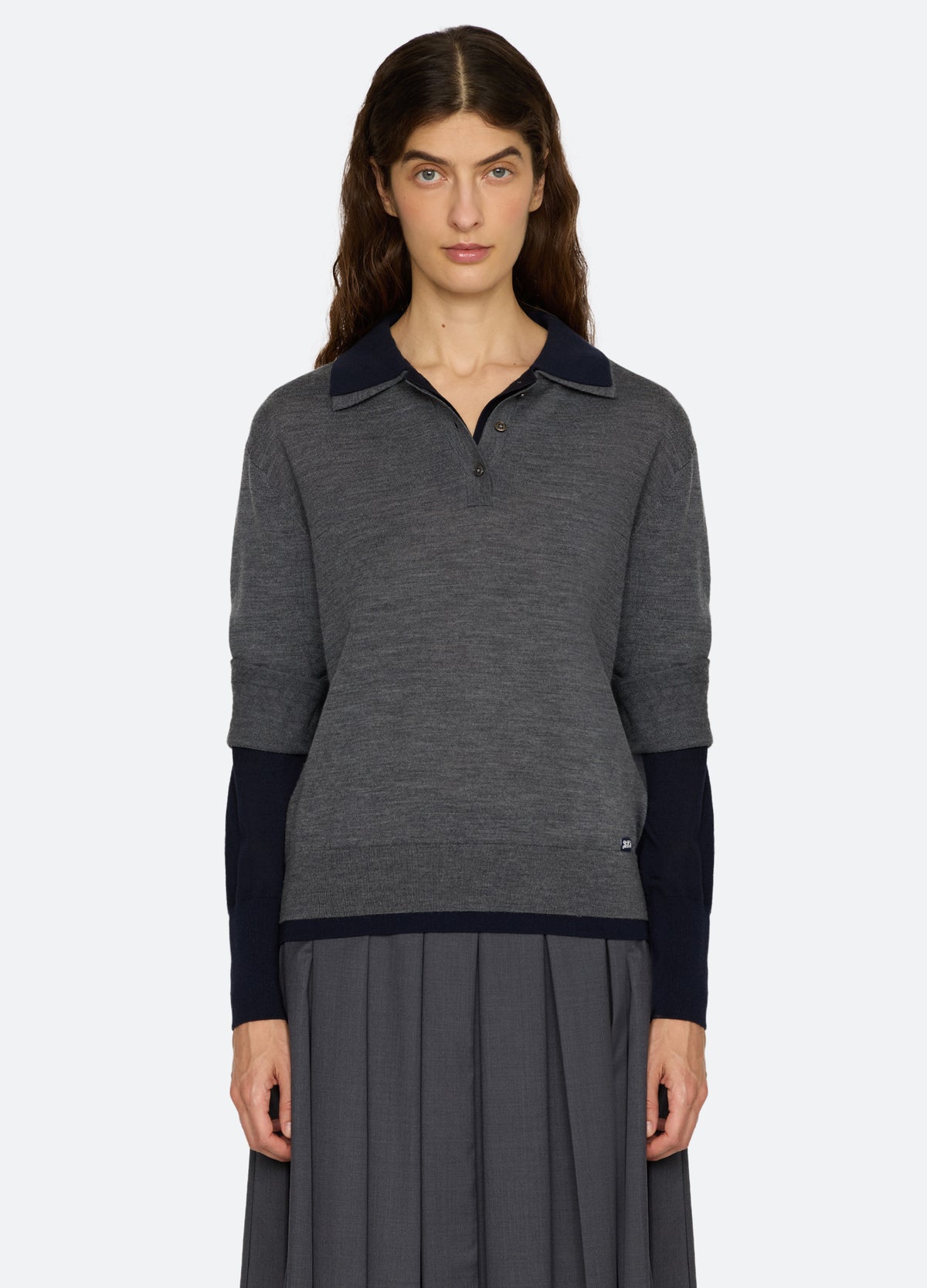 grey-kayla polo-front view - 9