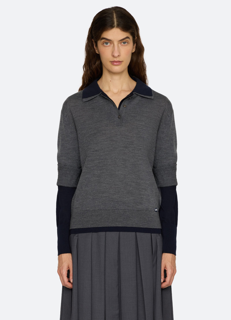 grey-kayla polo-front view - 9