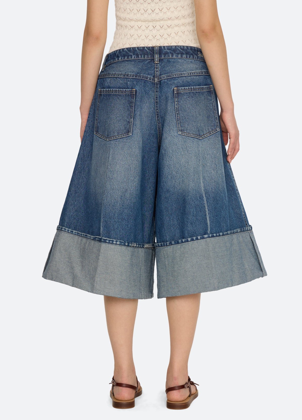 blue-lane culottes-back view - 4