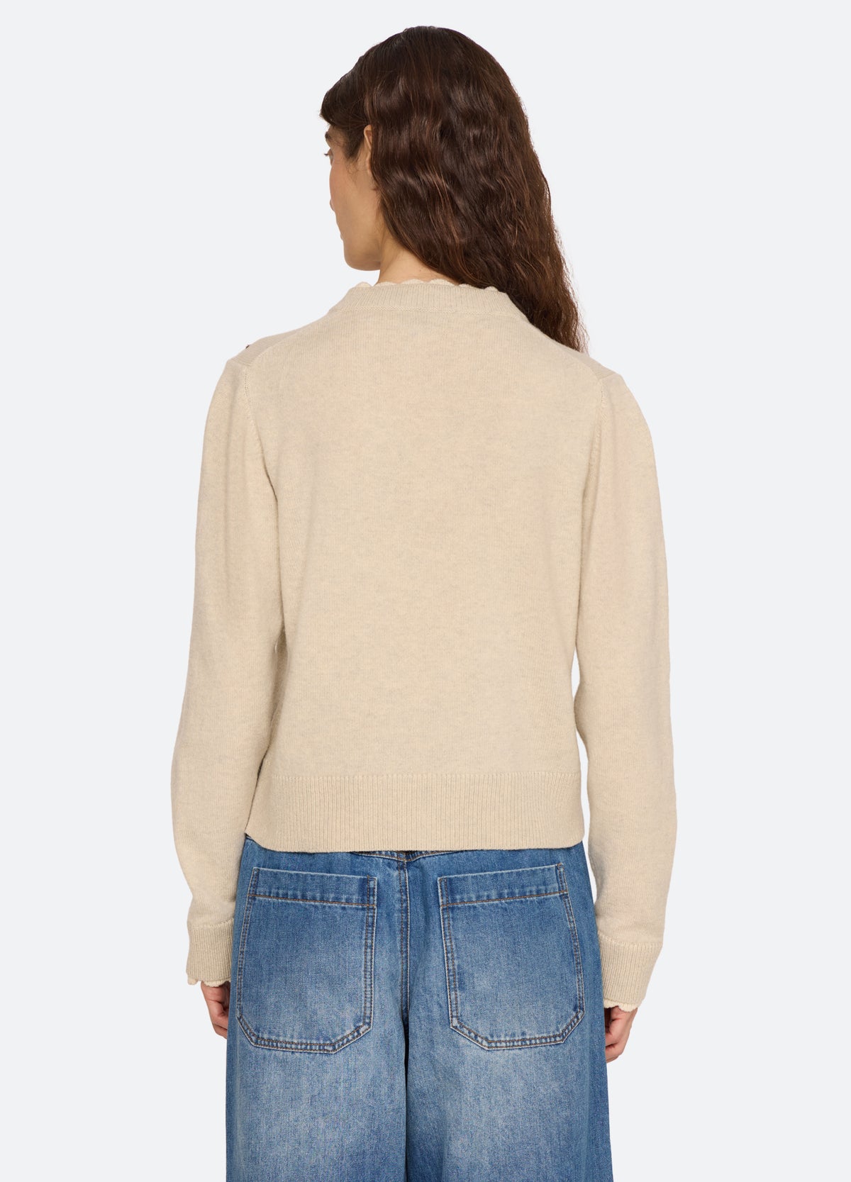 natural-liana cardigan-back view - 3