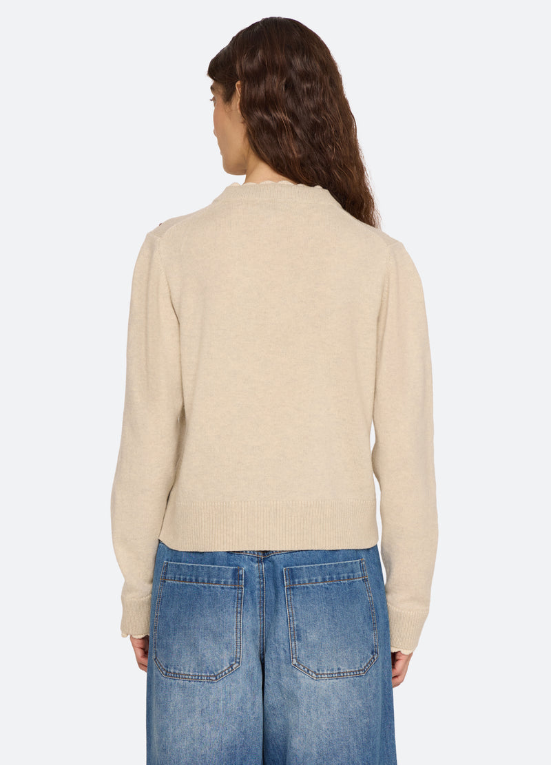 natural-liana cardigan-back view - 3