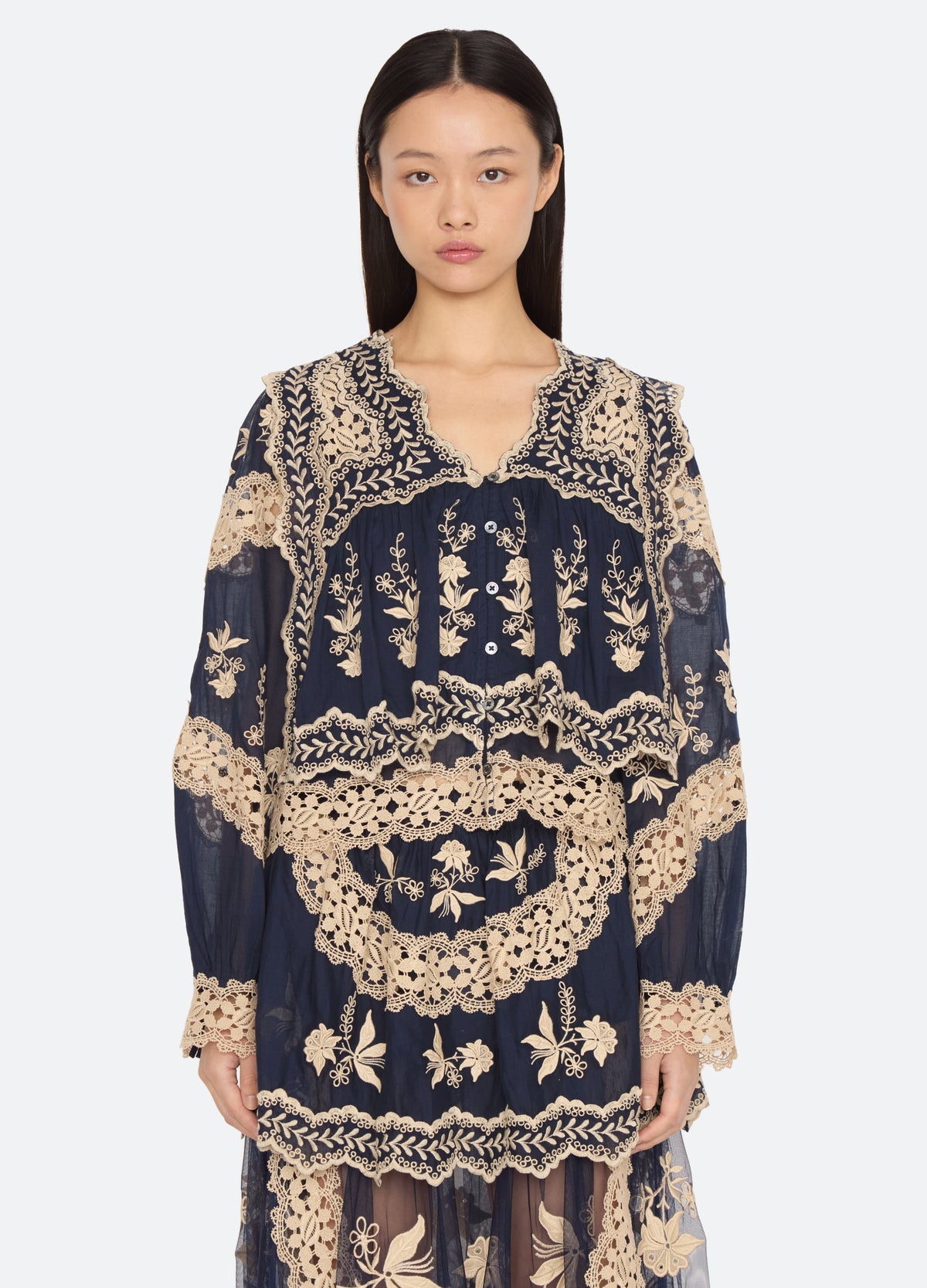 blue-lovena l/s top-front view - 2