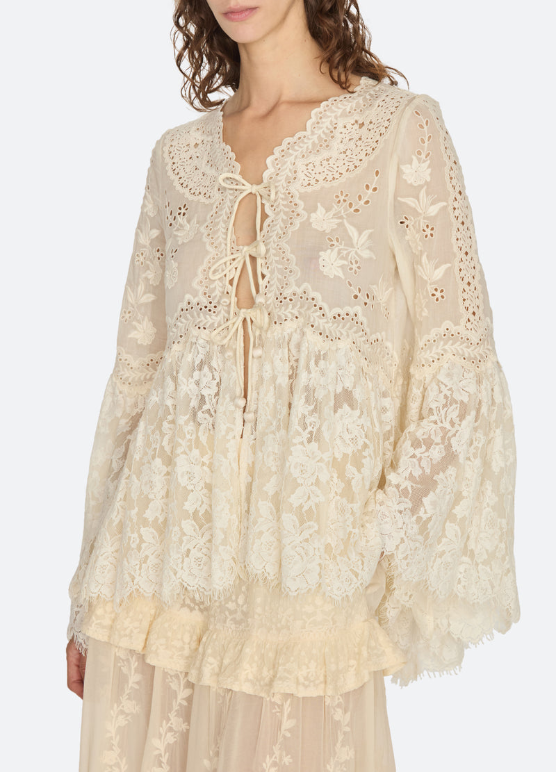 cream-lovena top-detail view - 7