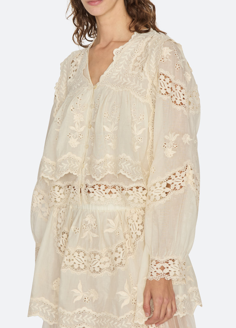 cream-lovena l/s top-detail view - 14