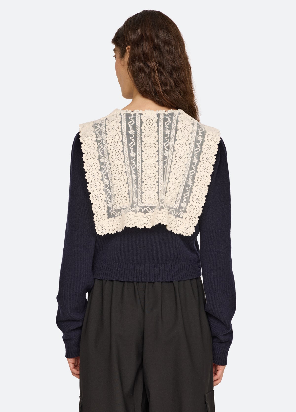 navy-lovena cardigan-back view - 2