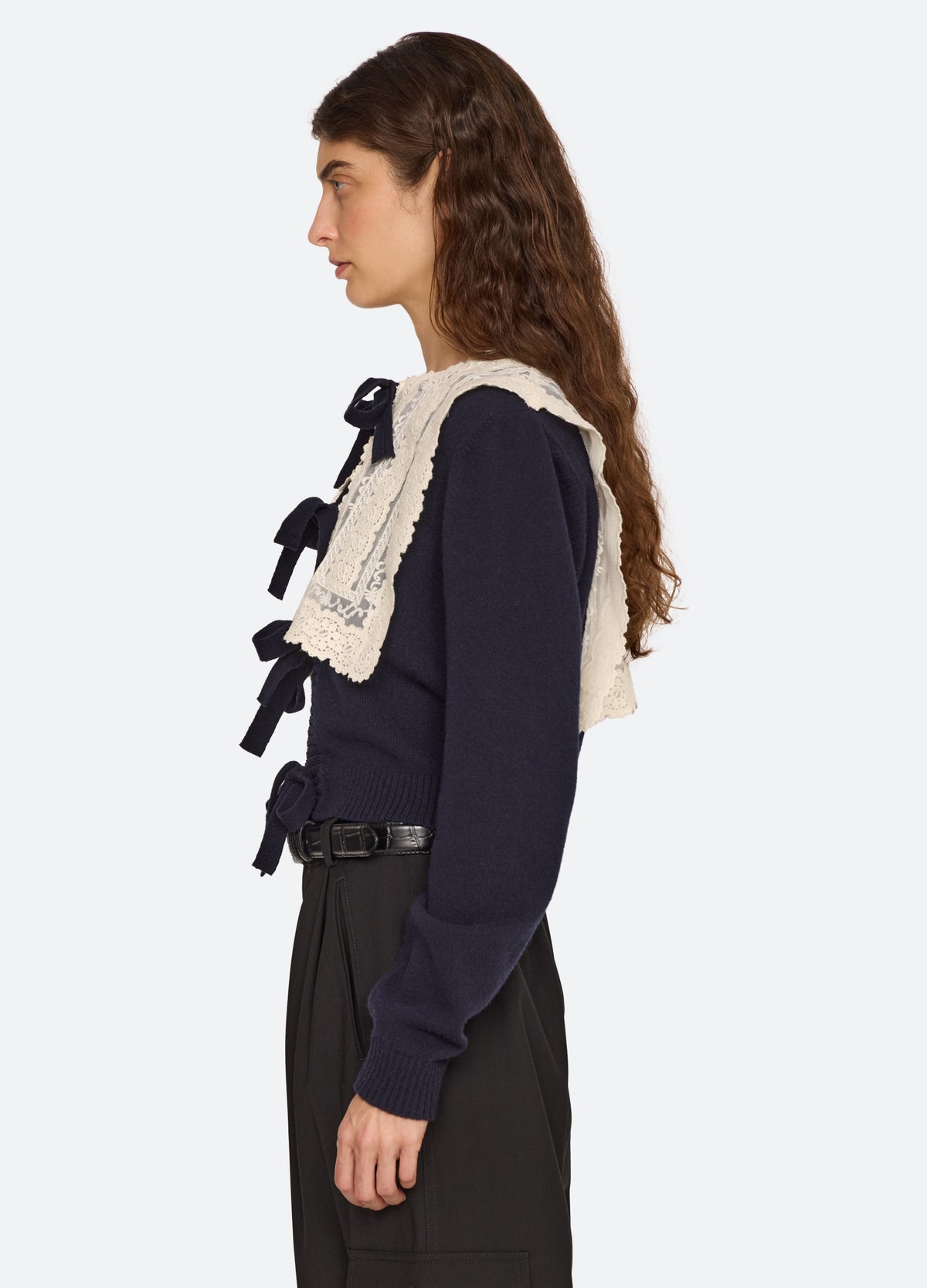 navy-lovena cardigan-side view - 3