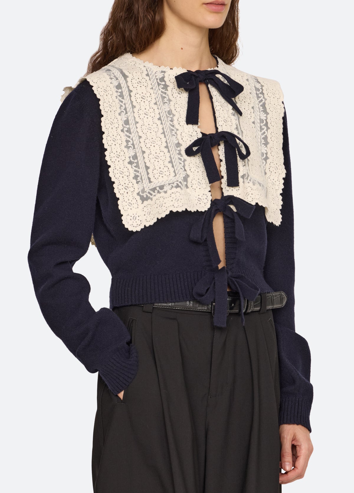 navy-lovena cardigan-detail view - 5