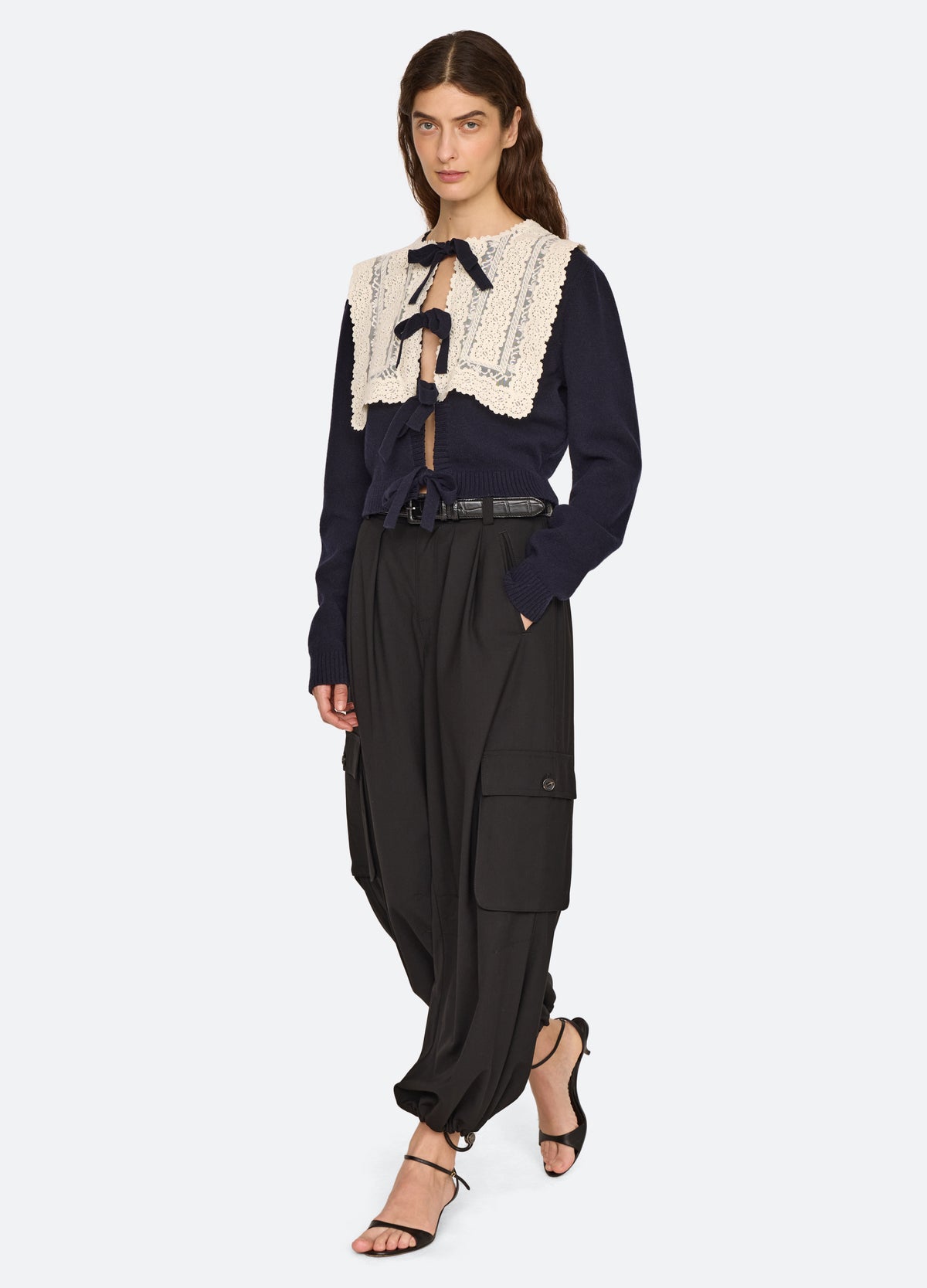 navy-lovena cardigan-full body view - 6