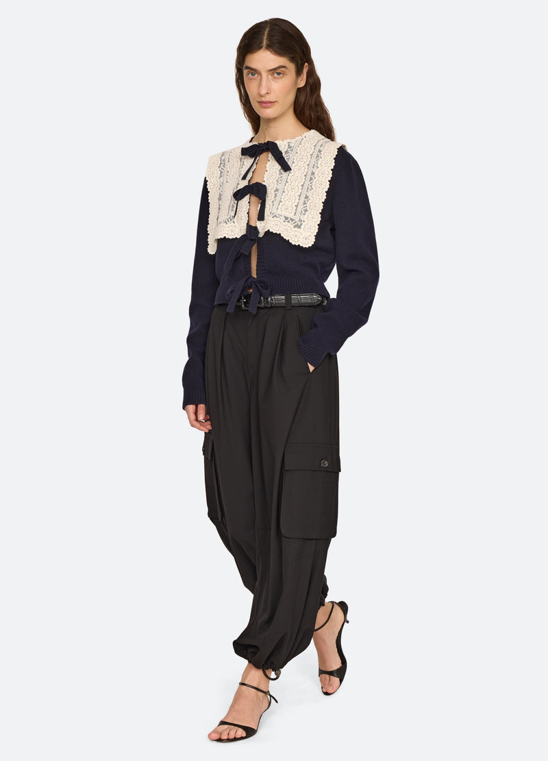 navy-lovena cardigan-full body view - 6