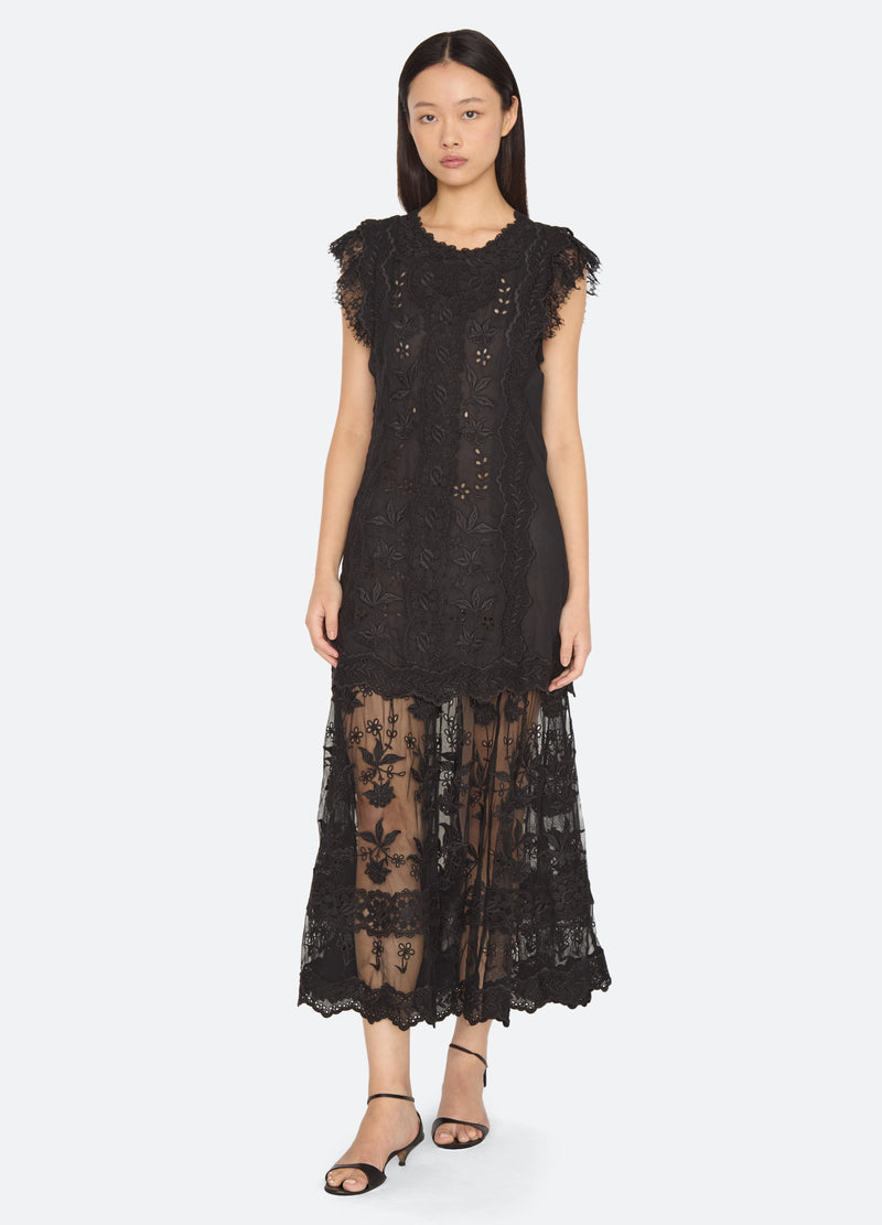 black-lovena dress-front view - 2