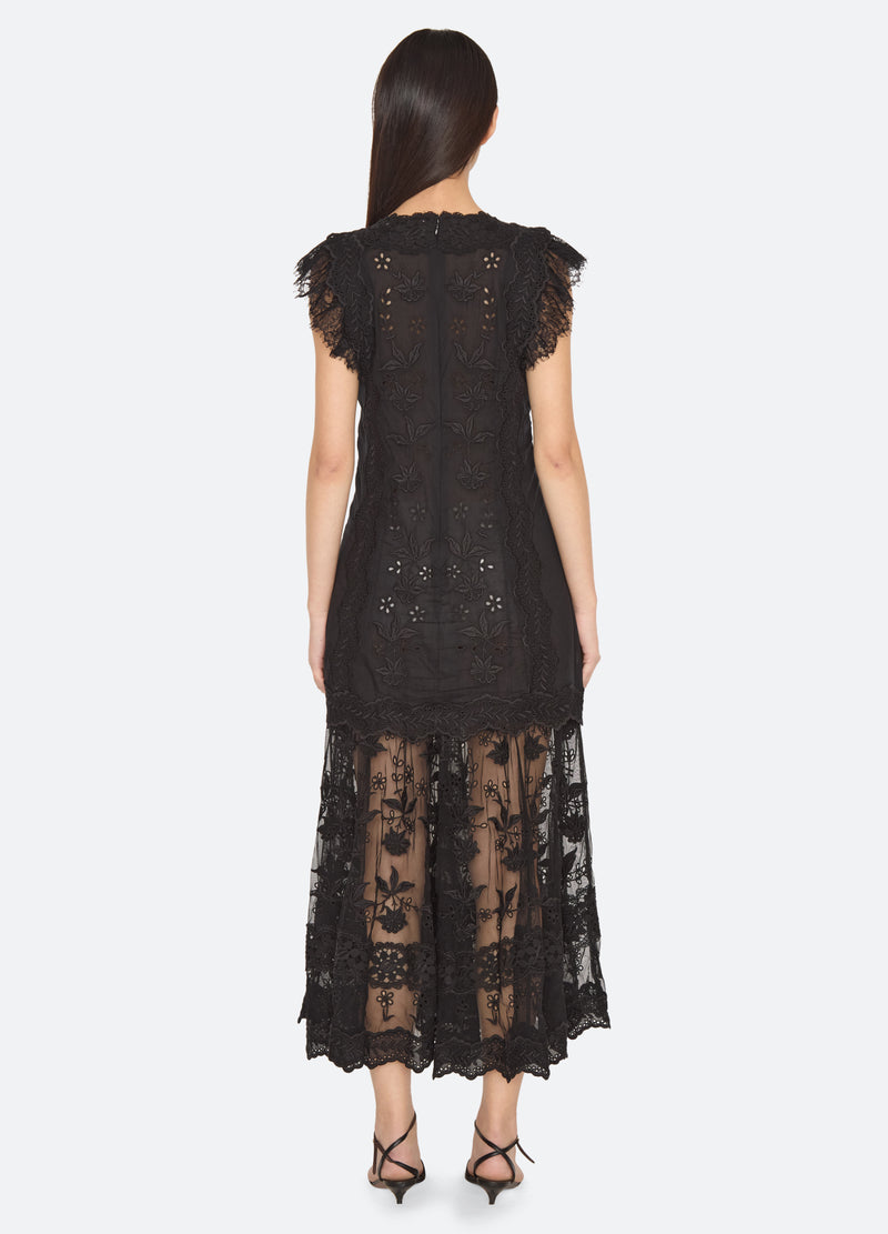 black-lovena dress-back view - 3
