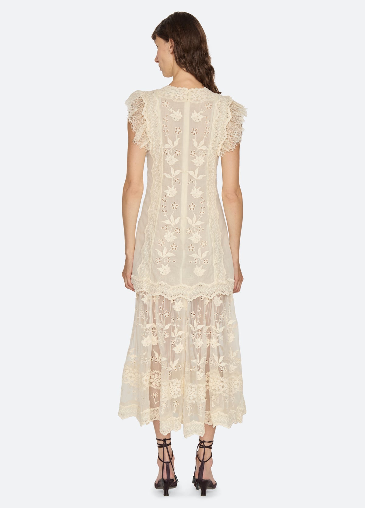 cream-lovena dress-back view - 13
