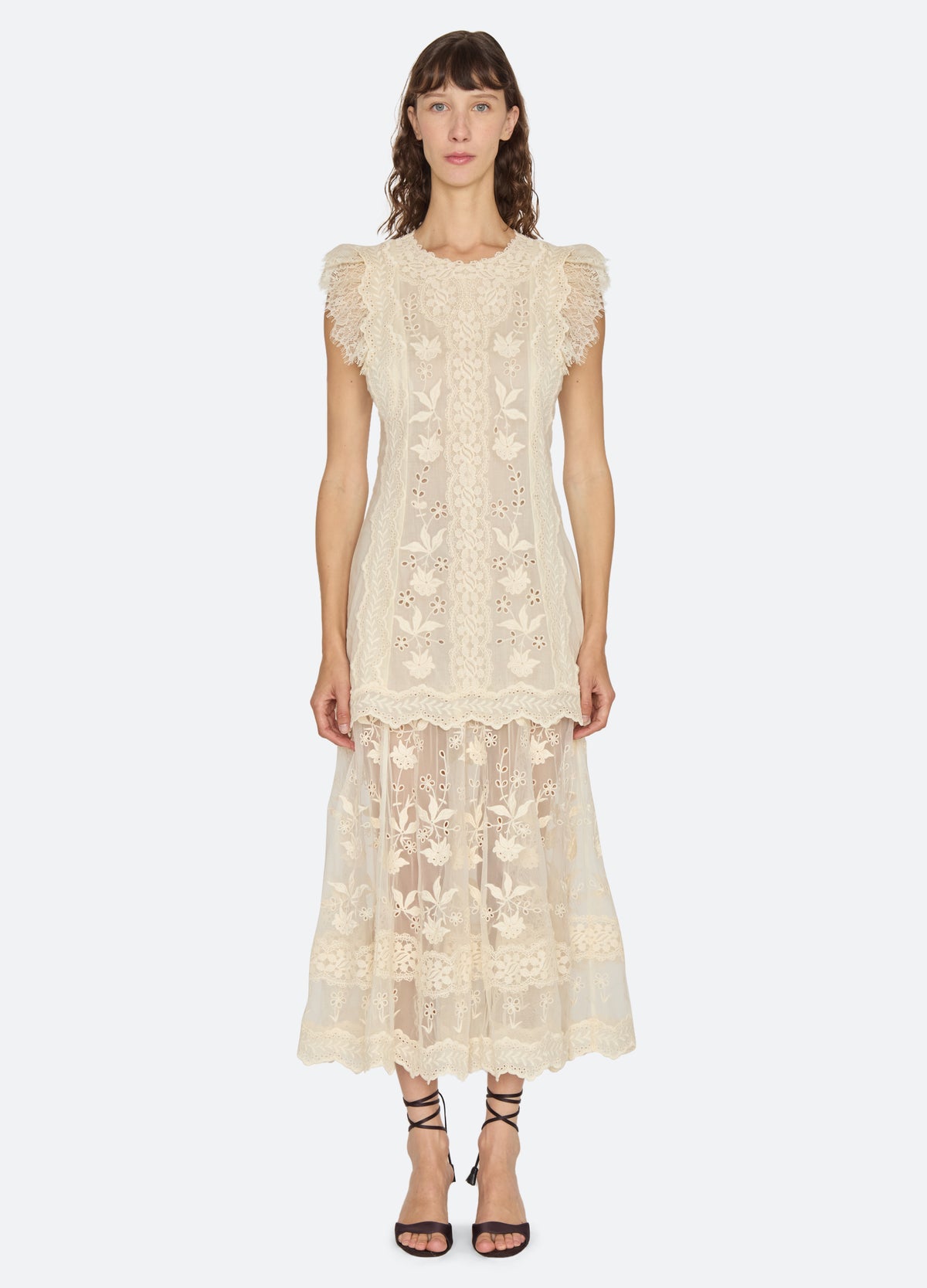 cream-lovena dress-front view 2 - 17