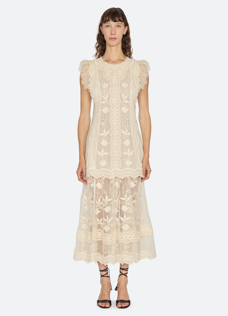 cream-lovena dress-front view 2 - 17