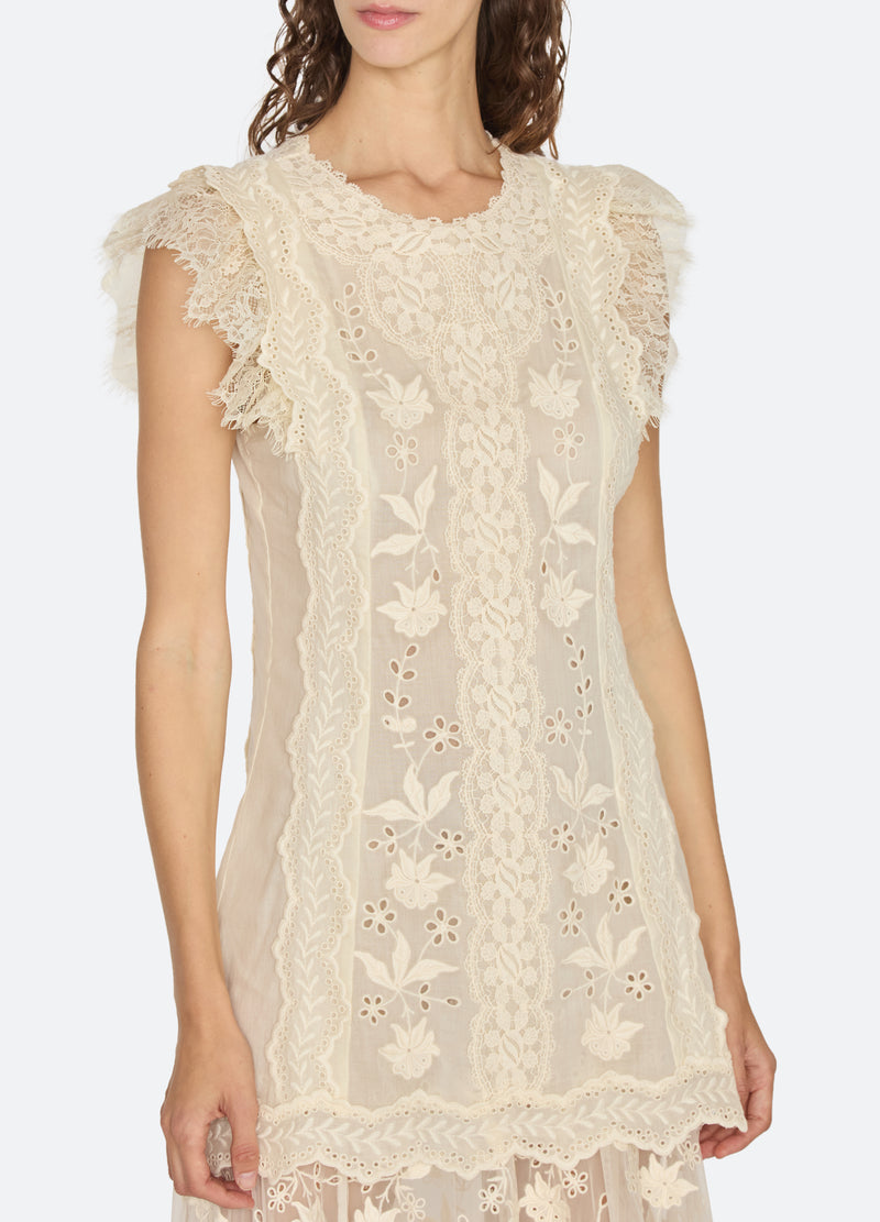 cream-lovena dress-detail view - 18