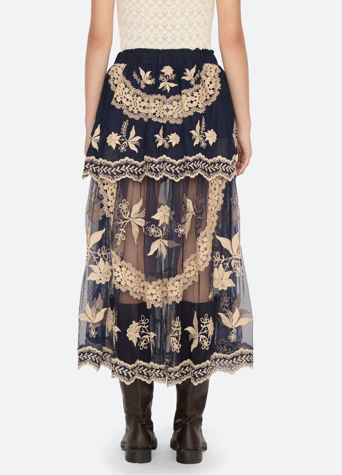 blue-lovena skirt-back view - 5