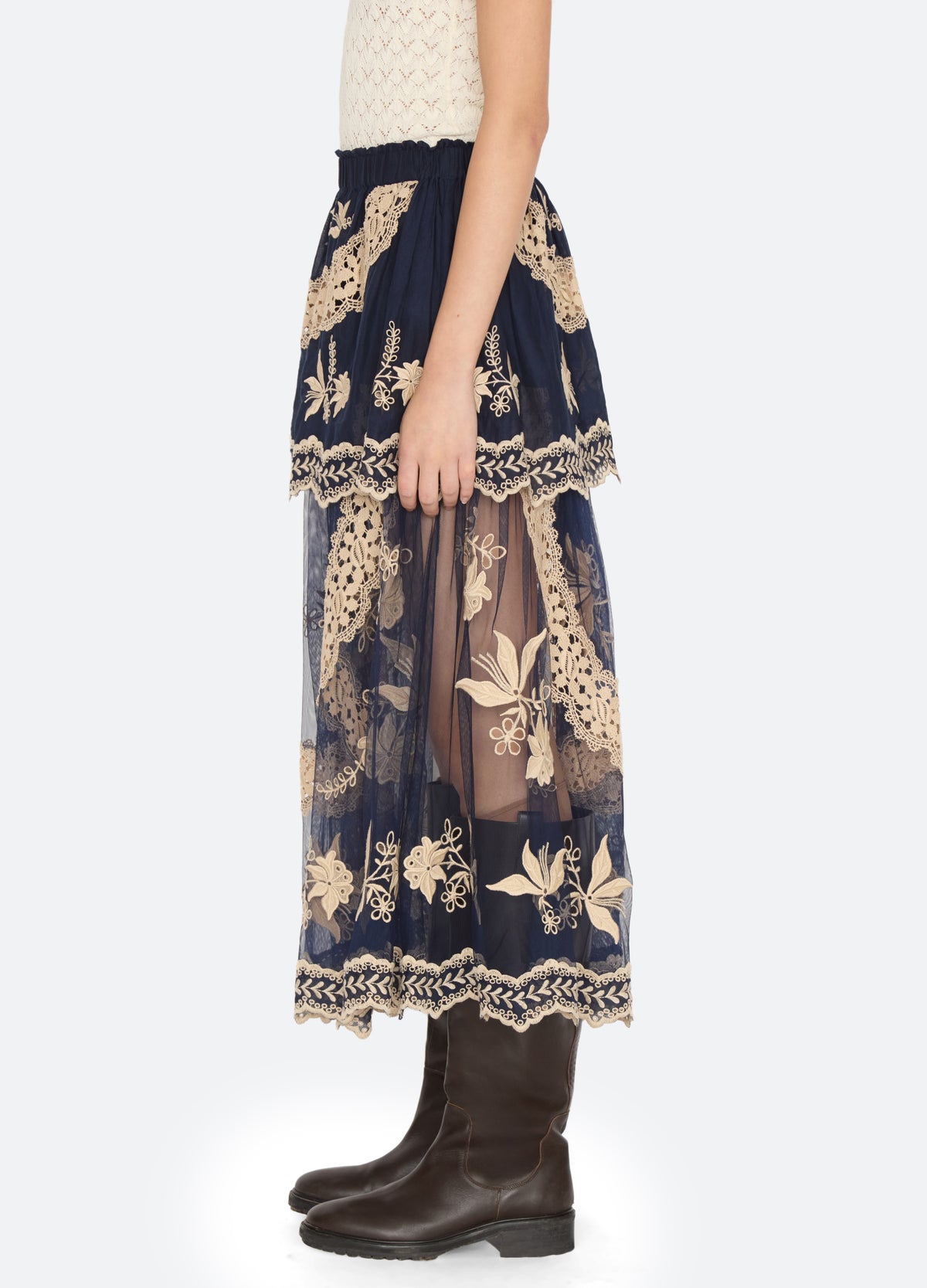 blue-lovena skirt-side view - 6