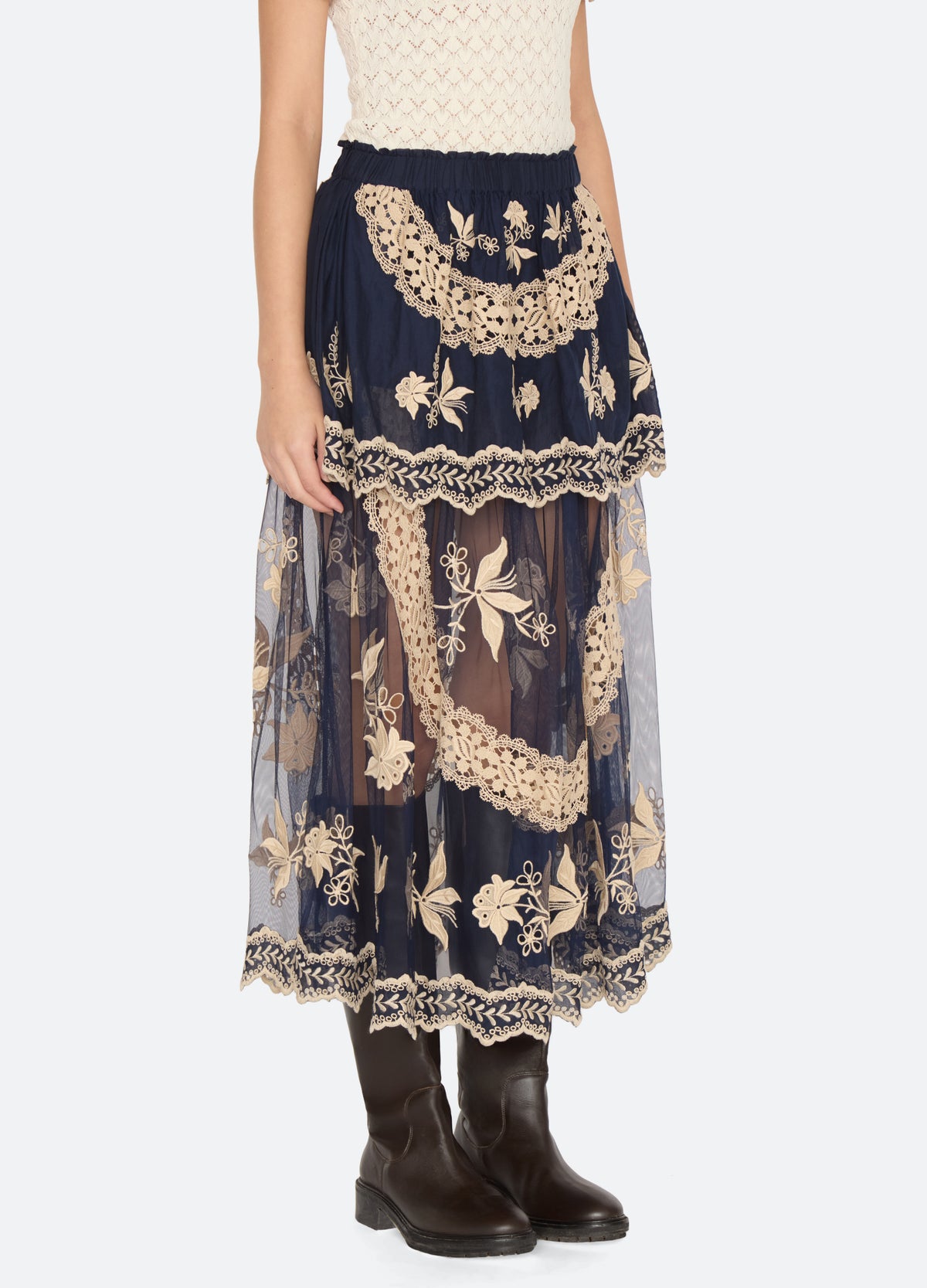 blue-lovena skirt-three quarter view - 7