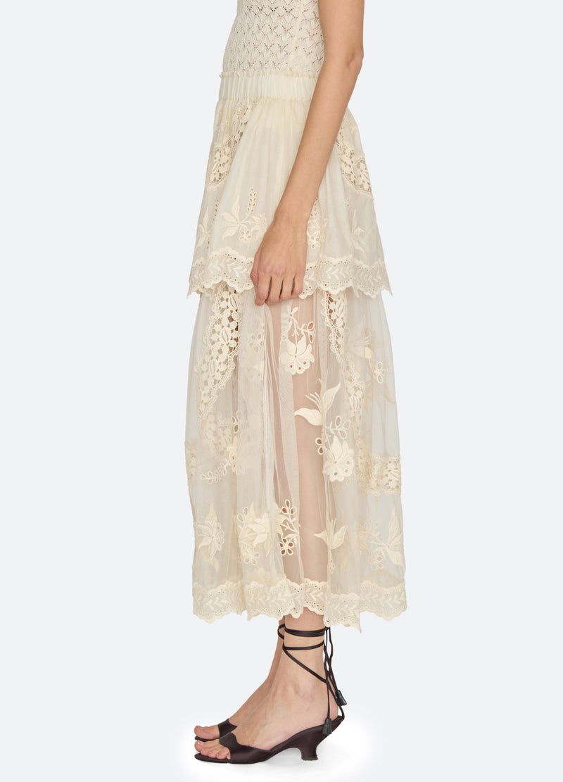 cream-lovena skirt-side view - 12