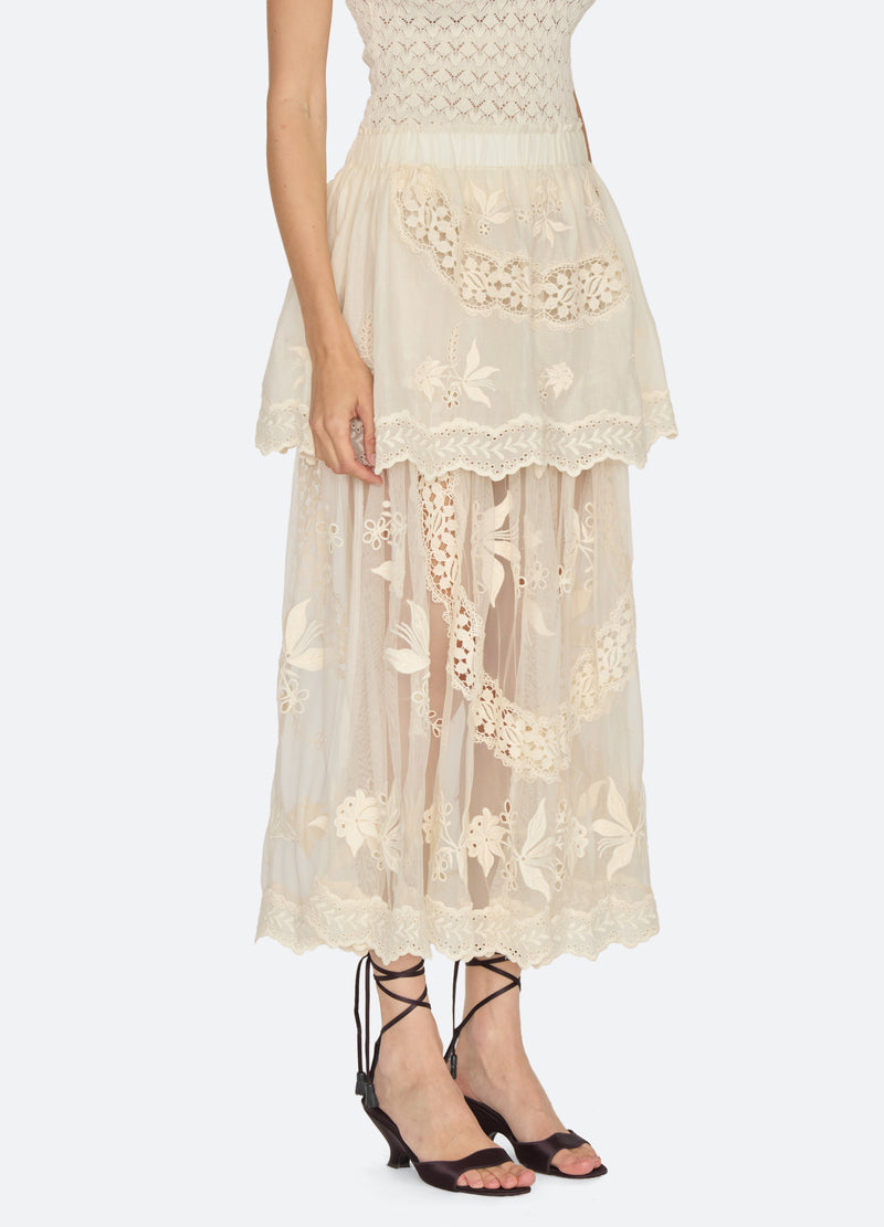 cream-lovena skirt-three quarter view - 13