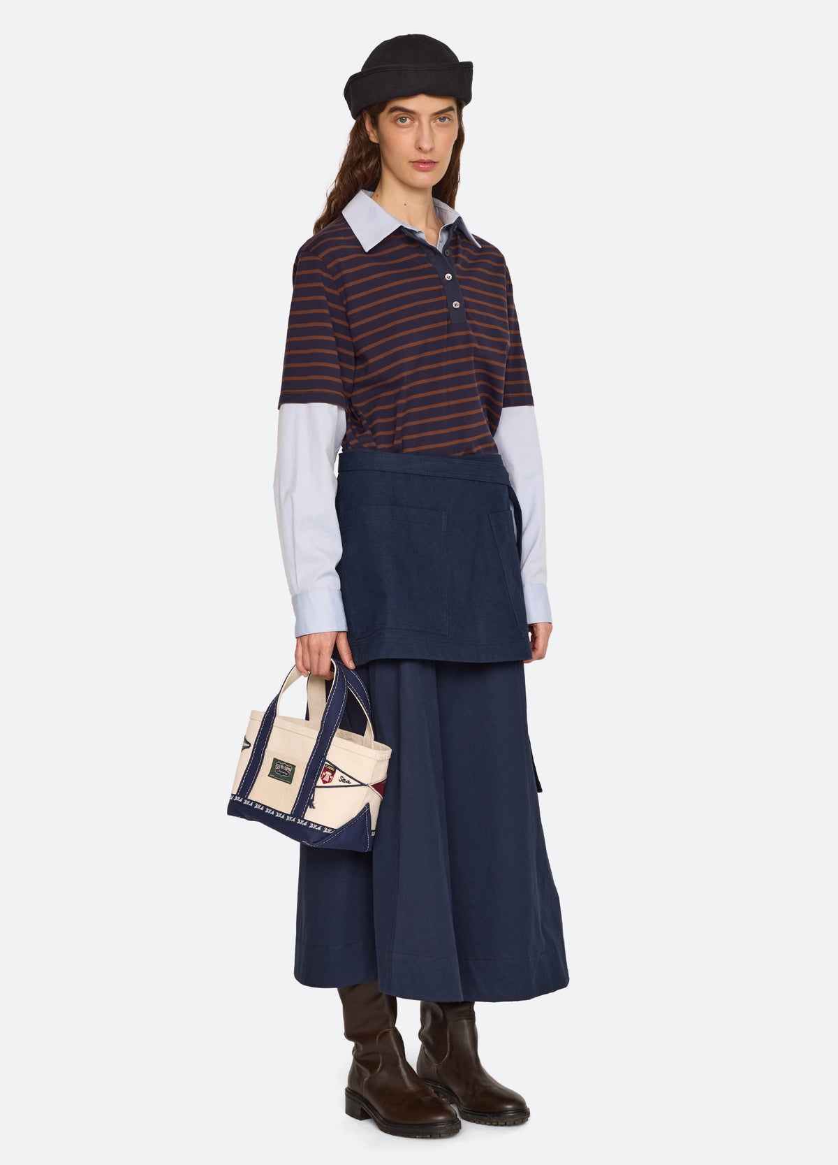navy-mathias skirt-full body view - 6
