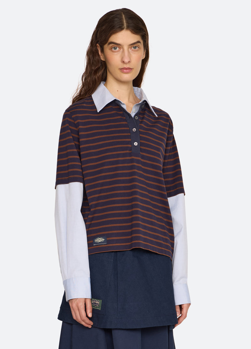 brown-perrie shirt-three quarter view - 5