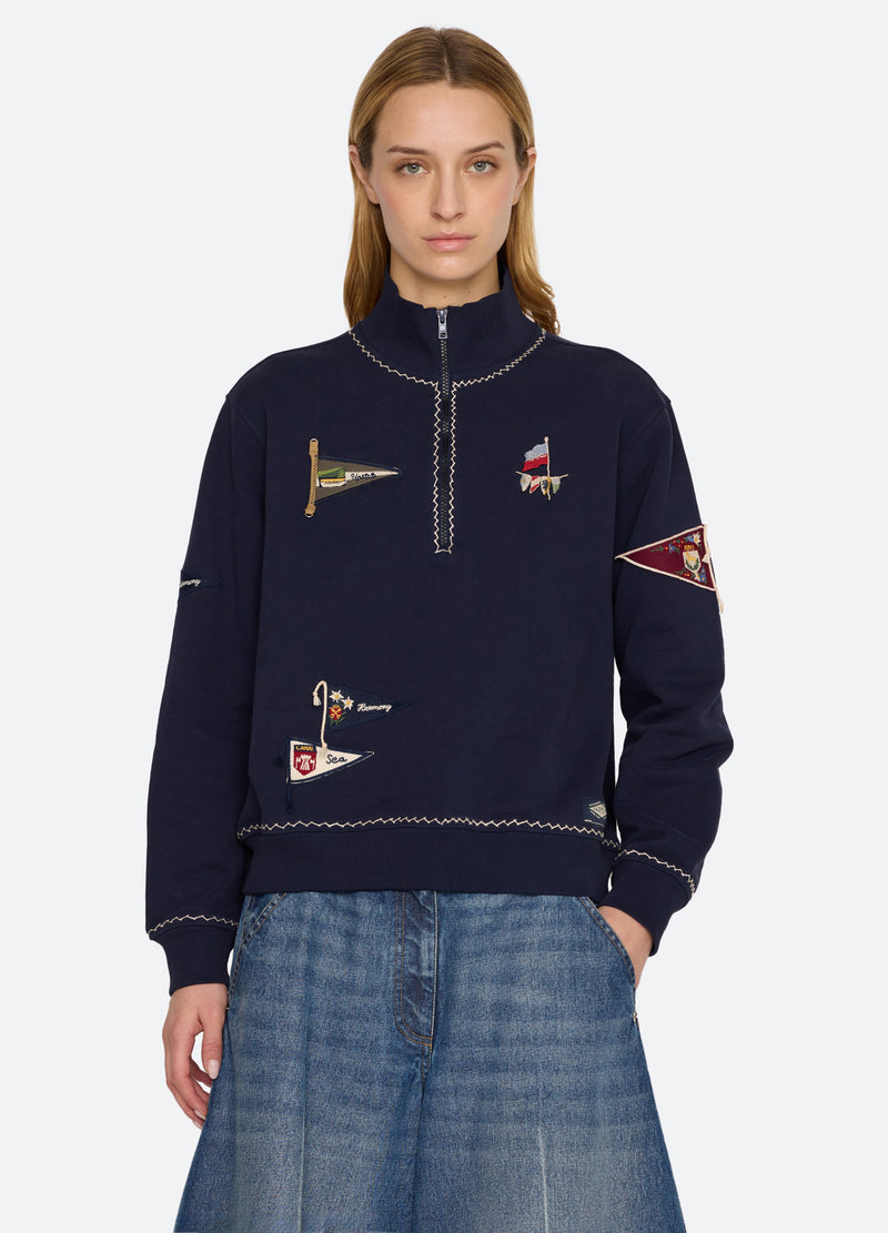 navy-perrie sweatshirt-front view - 1