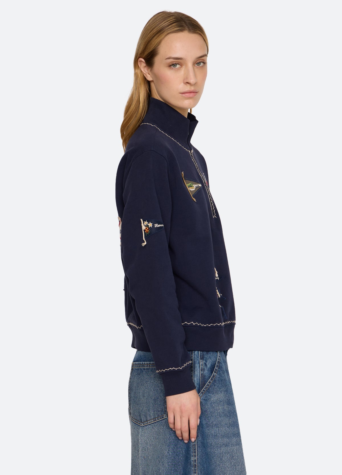 navy-perrie sweatshirt-side view - 3