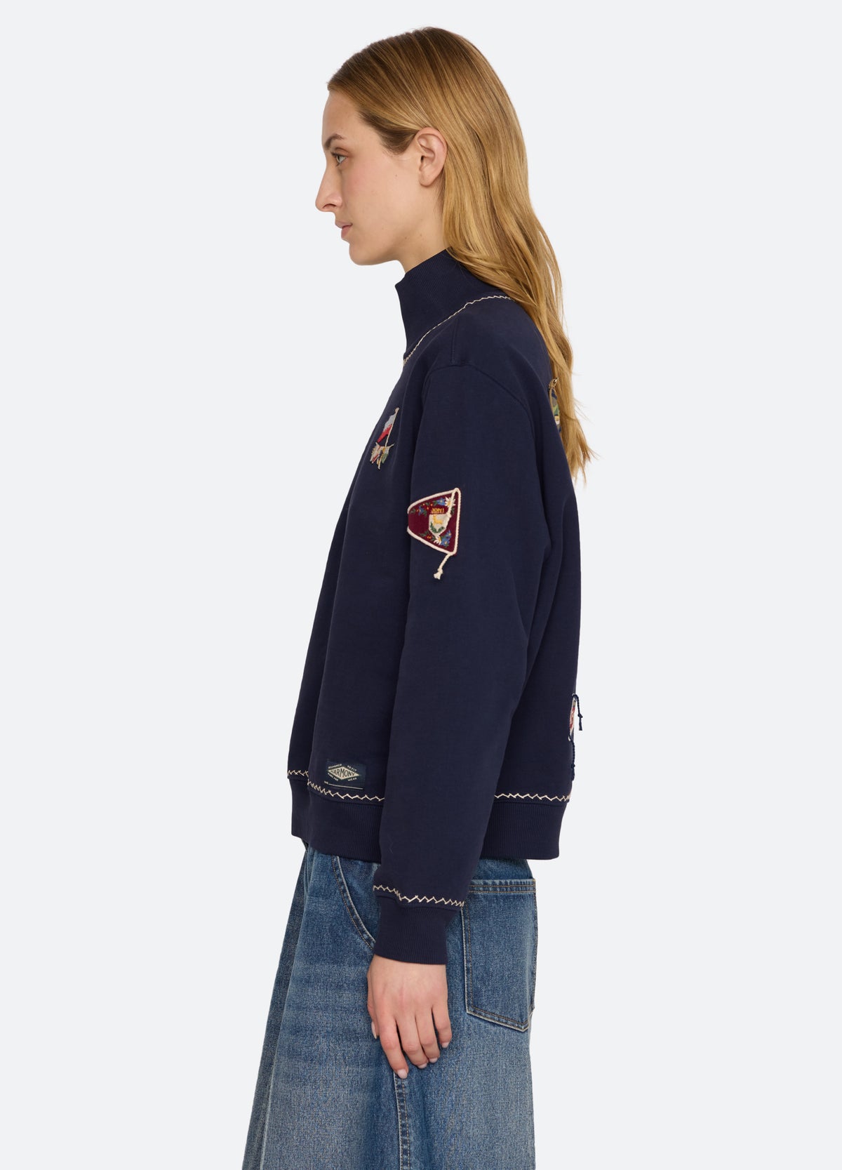 navy-perrie sweatshirt-side view 2 - 4
