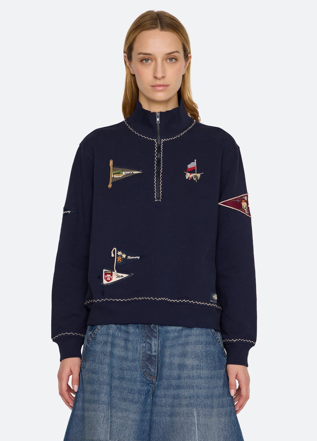 navy-perrie sweatshirt-front view 2 - 6