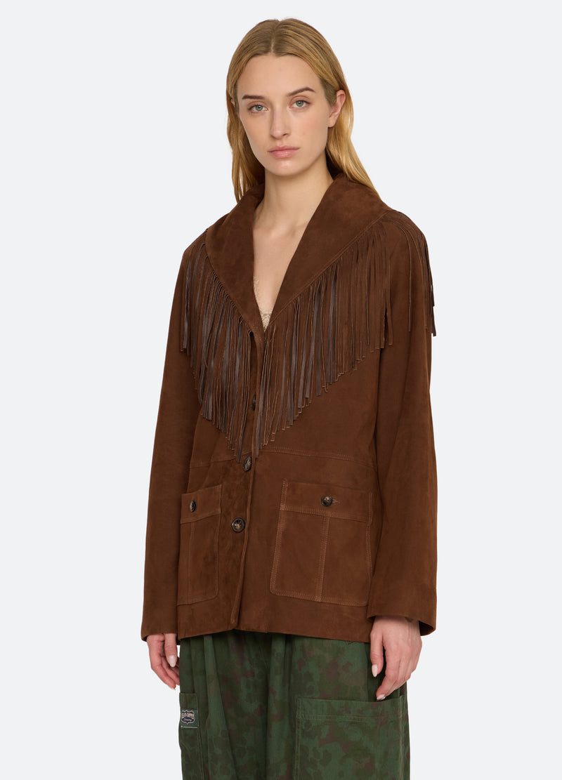 cognac-samantha jacket-three quarter view - 6
