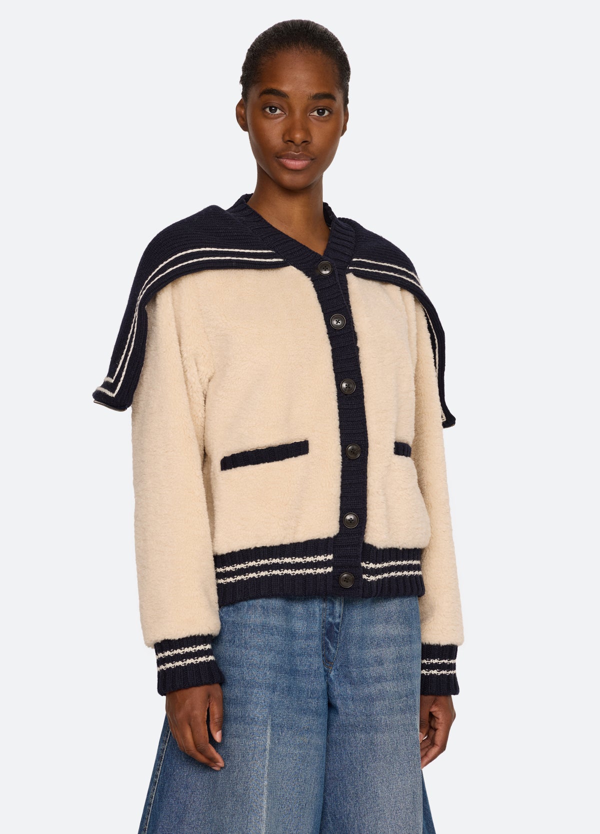 cream-stefanie jacket-three quarter view - 5