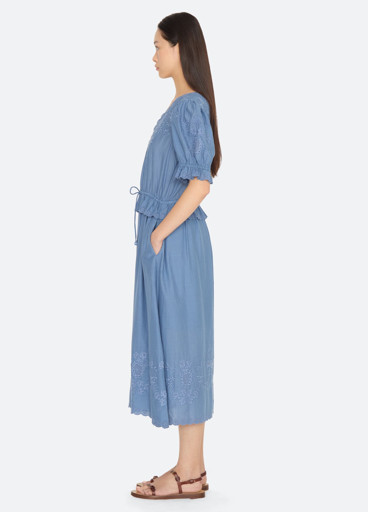 blue-taegan dress-side view - 3