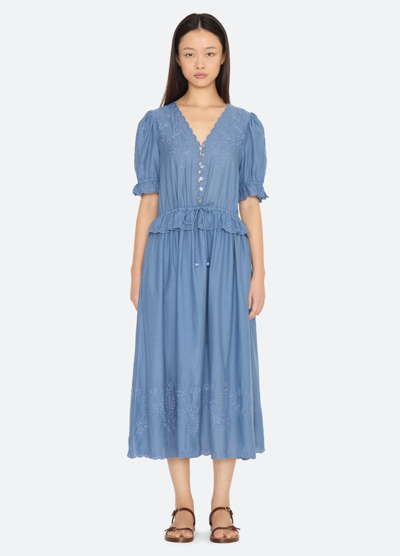 blue-taegan dress-front view - 6