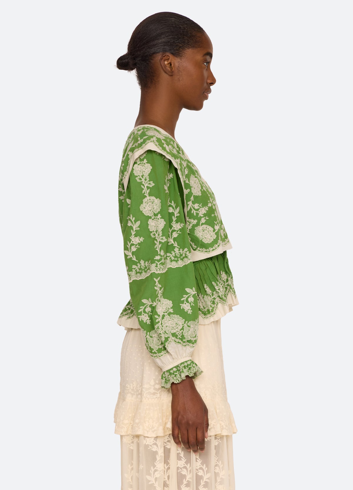 green-gertrude blouse-side view - 9