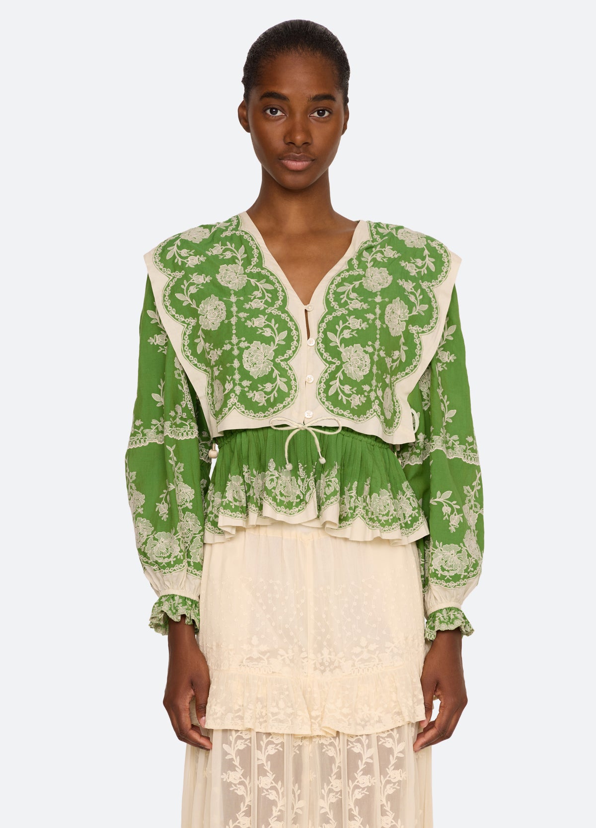 green-gertrude blouse-front view 2 - 11