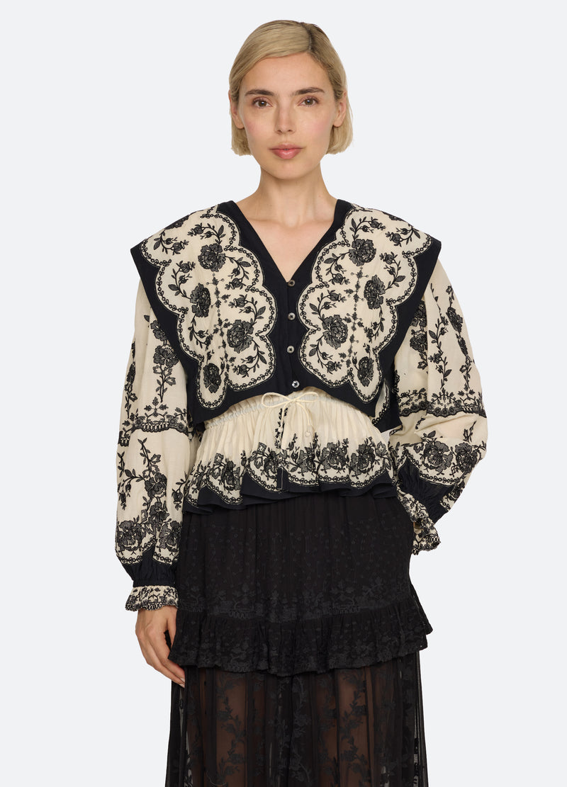 multi-gertrude blouse-front view - 1