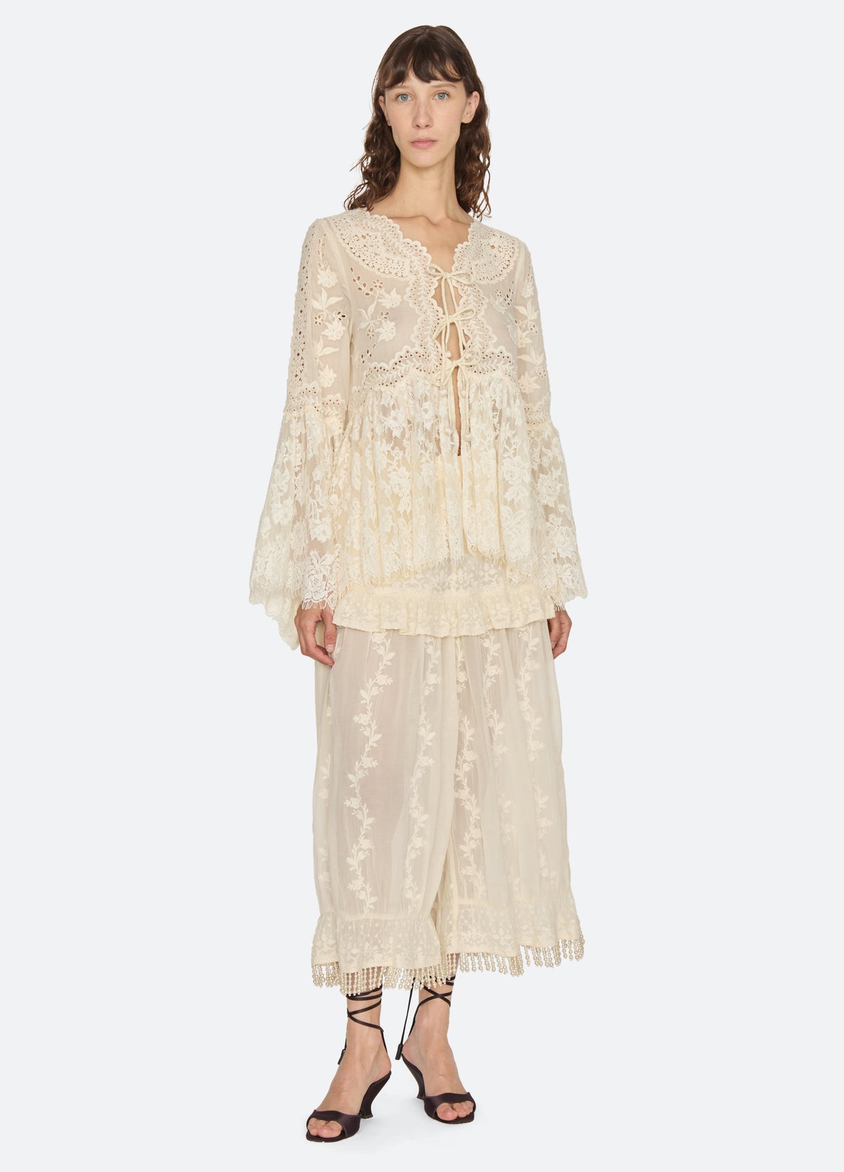 cream-gertrude pants-full body view - 3