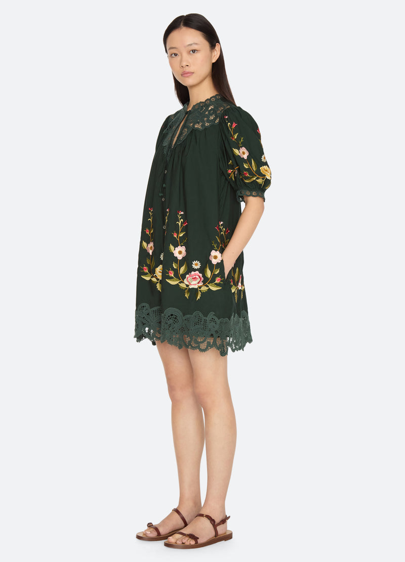 green-shira dress-three quarter view - 5