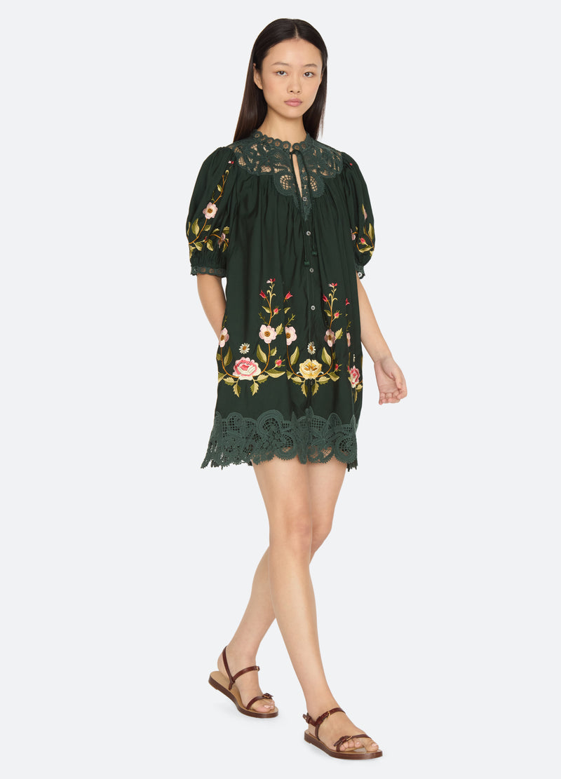 green-shira dress-walking view - 1