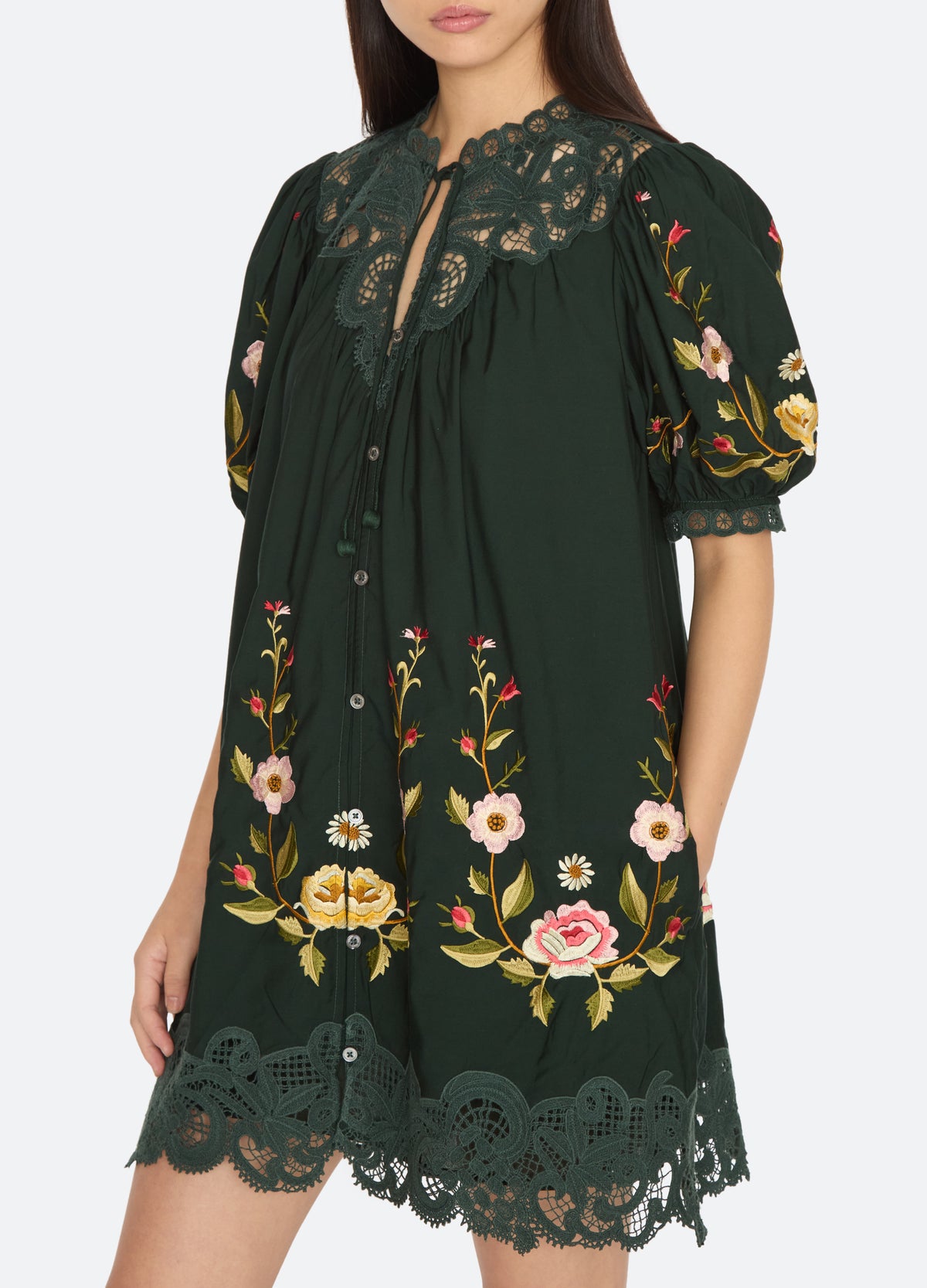 green-shira dress-detail view - 7