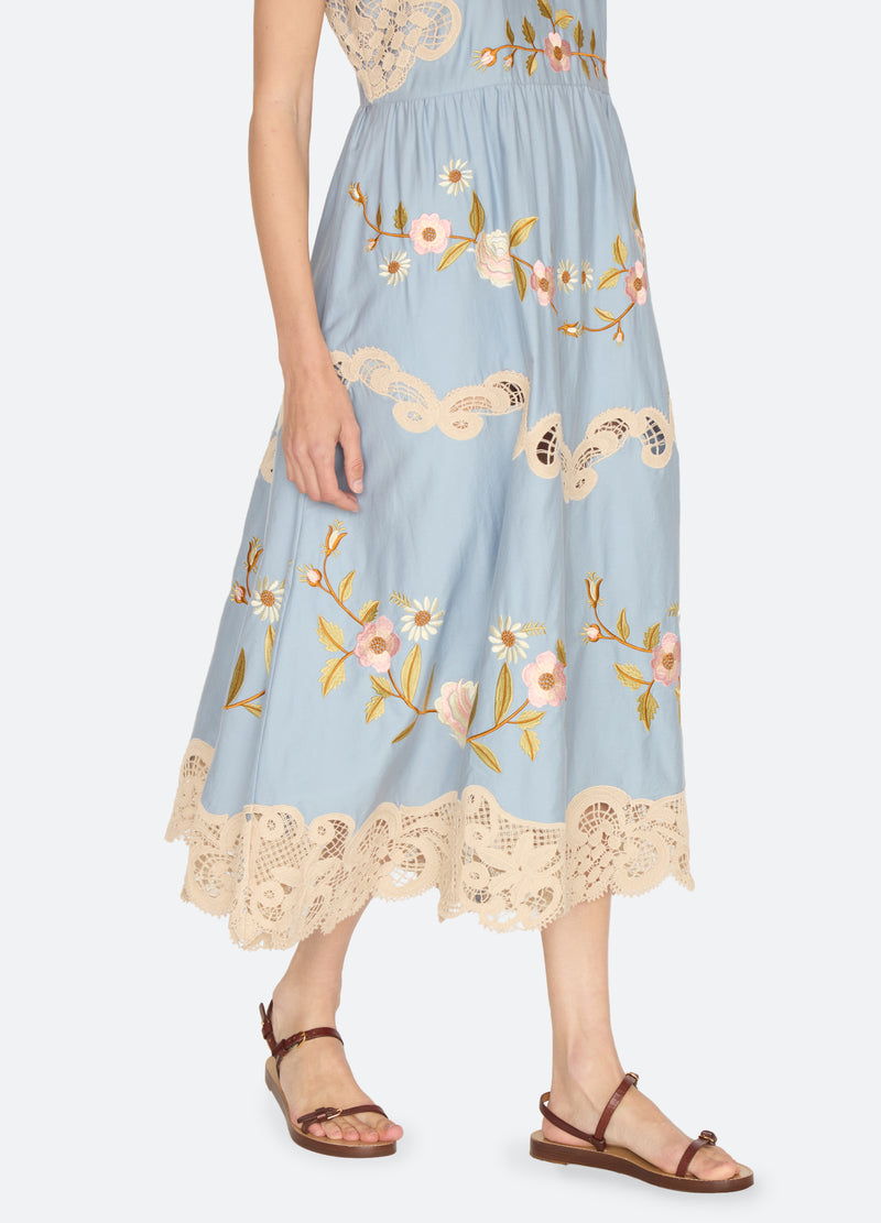 blue-shira midi dress-detail view 2 - 7