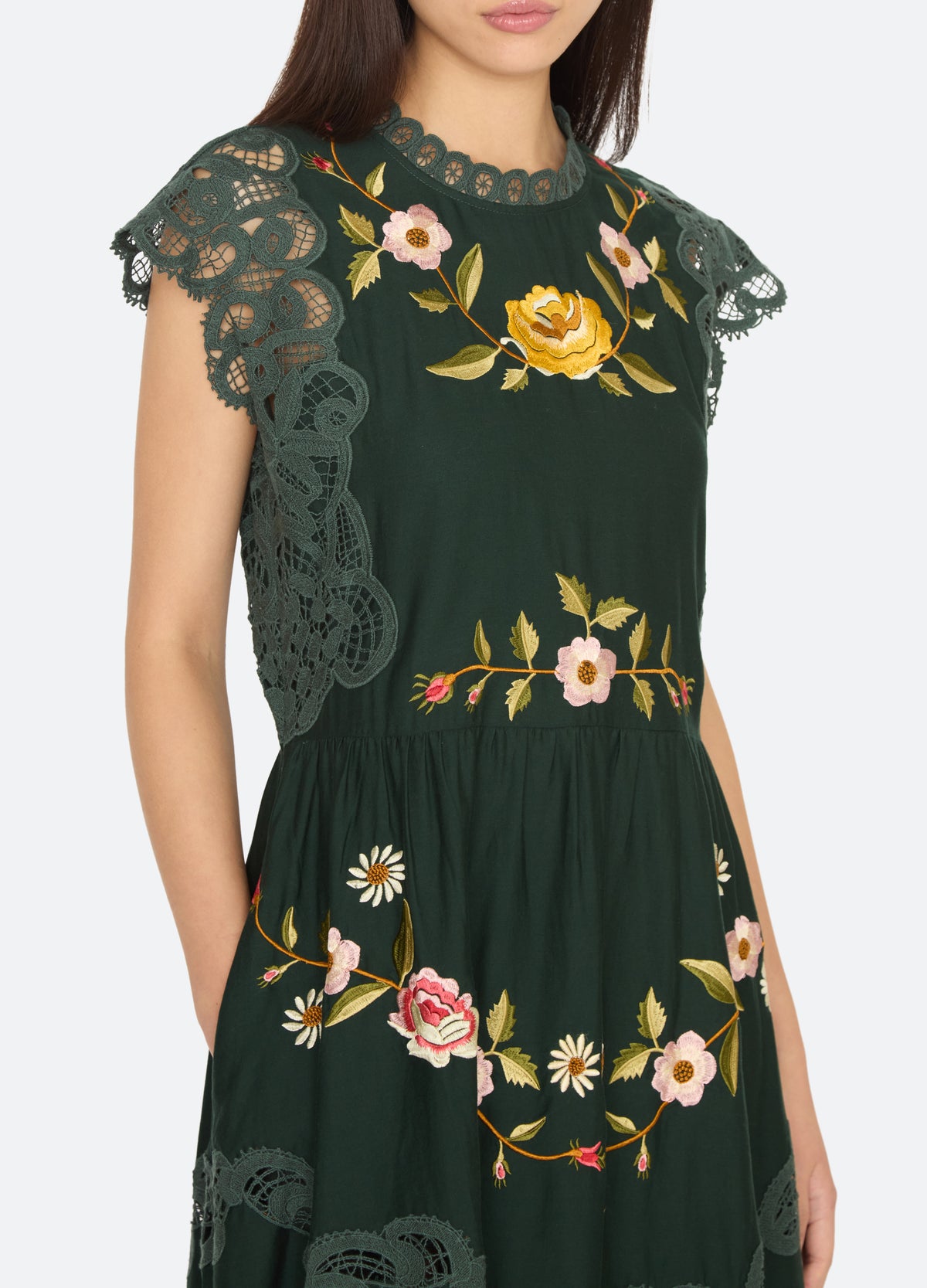 green-shira midi dress-detail view 2 - 14