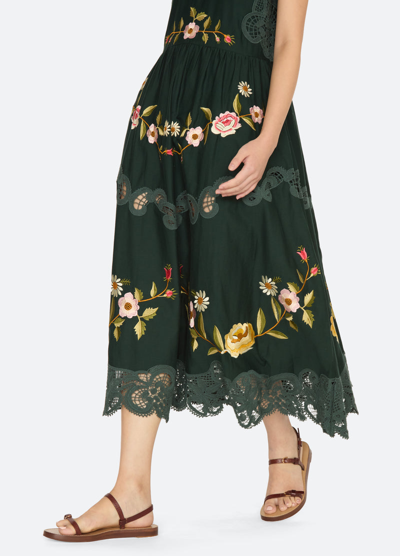 green-shira midi dress-detail view 2 - 15