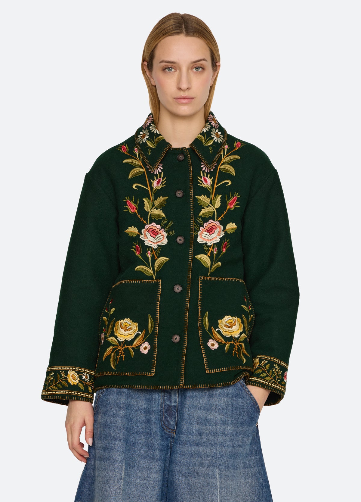 green-shira jacket-front view - 2