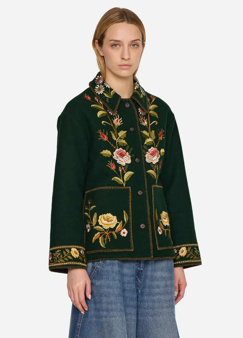 green-shira jacket-three quarter view - 5