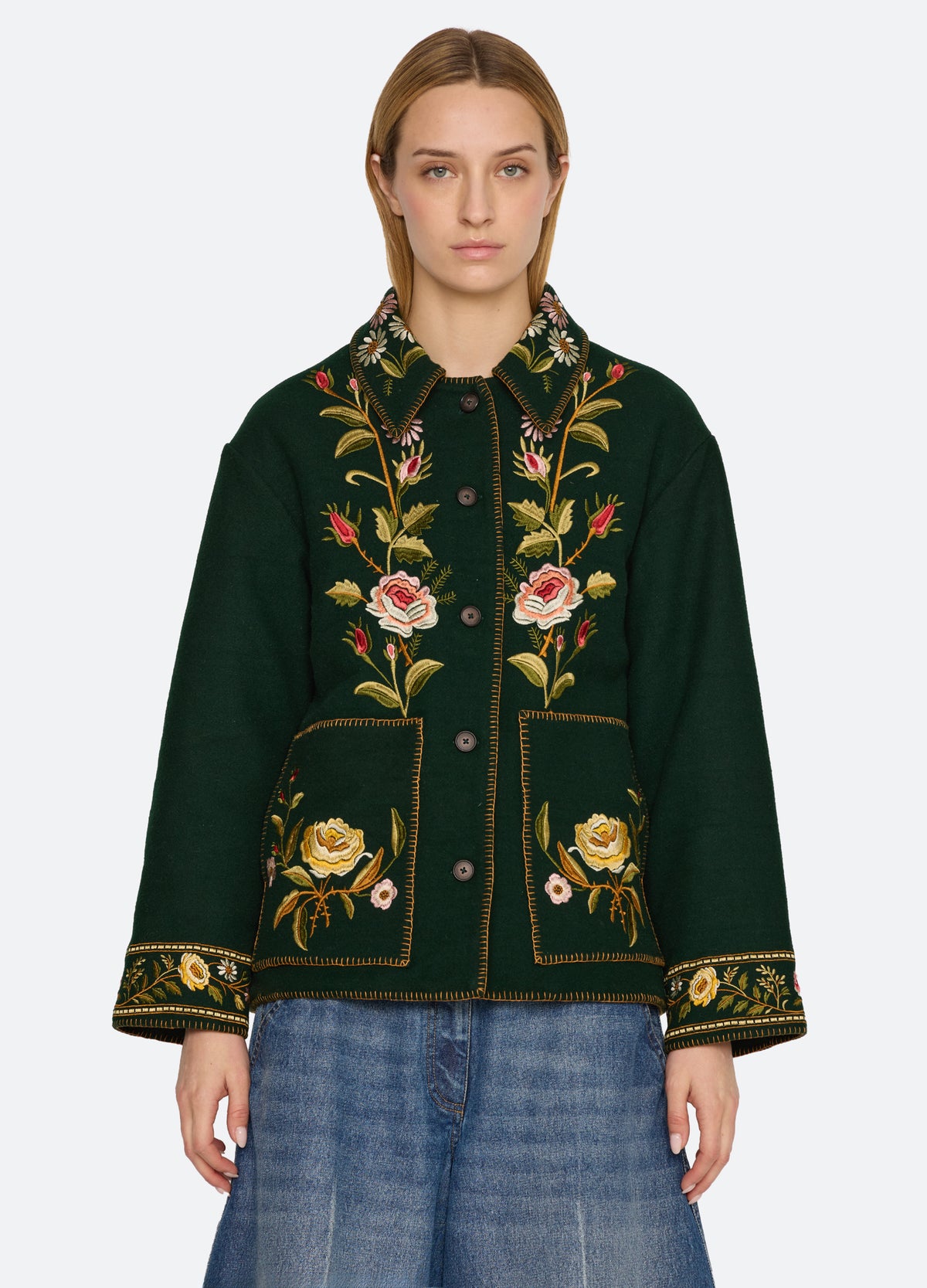 green-shira jacket-front view 3 - 7